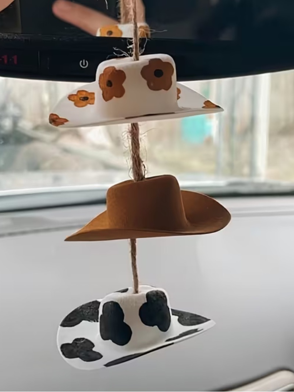 Cute Western Cowboy hat Rear view Mirror Charm